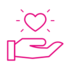 Hand icon holding a heart