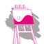Easel with painting on canvas