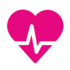 Pink heart with heart rate spikes