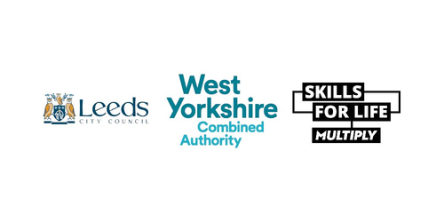 Banner containing logos of Leeds City Council, West Yorkshire Combined Authority and Multiply