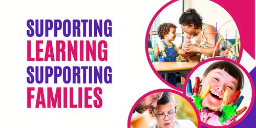 Banner for Lifelong learning Centre, with text "Suporting Leaning, Supporting Families"
